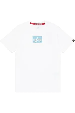 Alpha Industries Herren Satin Logo T, White, 3XL