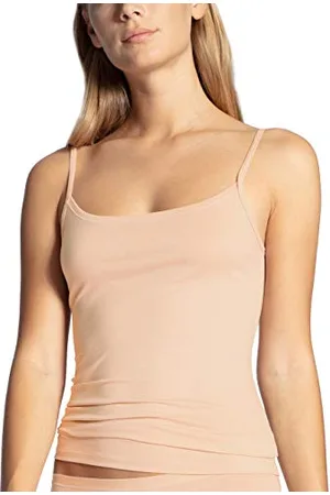 Calida Natural Comfort Spaghetti-Top Damen, aus hochwertiger Baumwolle, verstellbare Träger