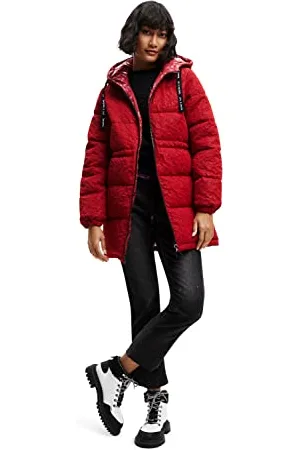Desigual Damen Padded_kalmar, 3194 Chilli, PADDED LONG OVERCOAT, , S EU