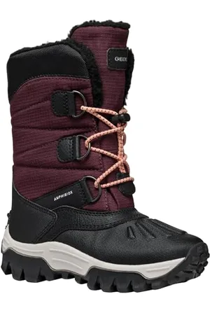 Geox J Himalaya Girl B AB Snow Boot, Bordeaux/Black, 34 EU