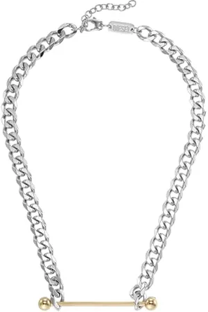 Fossil Diesel Halskette Für Männer Stahl, Länge: 400mm+50mm, Breite: 61mm, Höhe: 7mm Silber Edelstahl Halskette, DX1408931