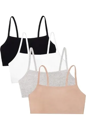 Fruit Of The Loom Damen Spaghetti Strap Cotton Pullover Bra Value Pack Sport-BH, Undurchsichtige, , 80 (4er