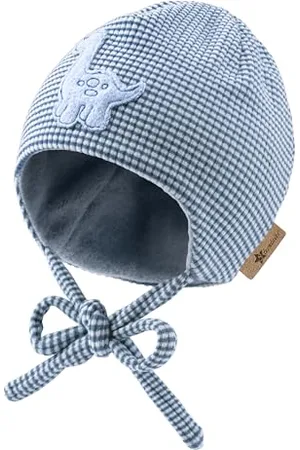 Sterntaler Beanie mit Stickmotiv Dino für Jungen - Baby und Kinder Mütze mit angeschnittenen Ohrenklappen und Bindeband - gefüttert mit Baumwollfleece - , 41
