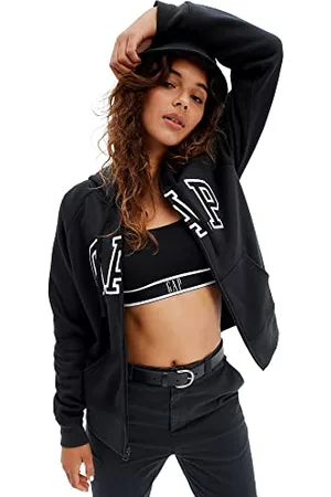 GAP Damen Logo Hoodie Hooded Full Zip Sweatshirt, , XS