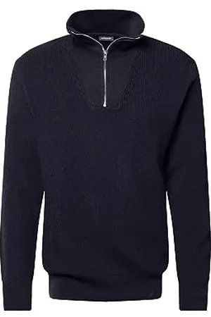 Seidensticker Herren Pullover - Pullover mit geradem Schnitt und Reissverschluss - Bügelleicht - Umlegekragen - Langarm - 100% Baumwolle