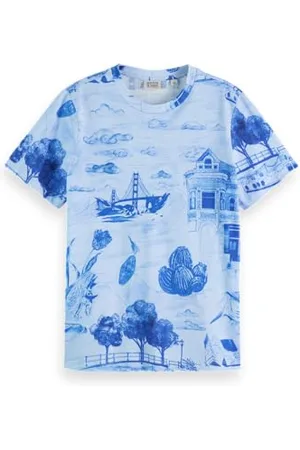 Scotch&Soda Damen Printed Regular Fit T-Shirt, 7366, L EU