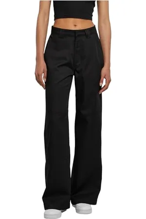 Urban classics Damen TB6102-Ladies Straight Leg Workwear Pants Hose, Black, 33