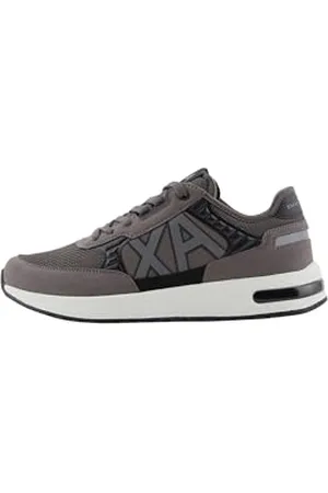 Armani Exchange Herren Dusseldorf Embossed Geometric Motifs Sneaker, Iron+Black, 41 EU
