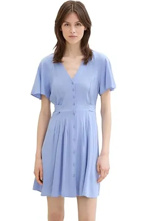TOM TAILOR Damen Mini Skater-Kleid, dusty cornflower, M