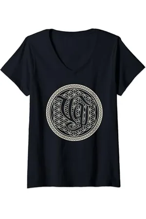 Versengold Damen Flower Of Life T-Shirt mit V-Ausschnitt