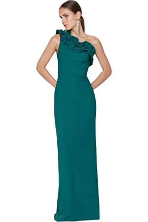 Trendyol Damen Maxi Shift Regular Fit Woven Maxikleid, Normale Passform, gewebtes Abendkleid, , 42