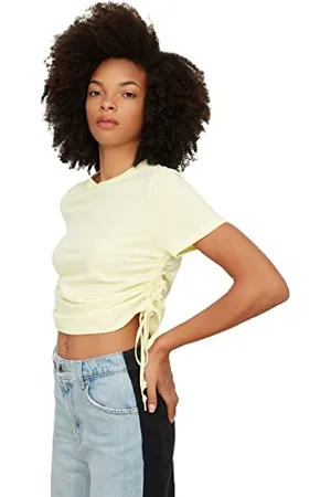 Trendyol Damen Verformtes Grundlegendes T-shirt T Shirt, , XL EU