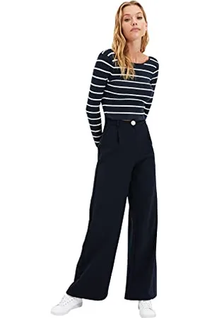 Trendyol Damen Große Hose Mit Navy Blase Pants, , 40 EU