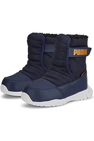 PUMA Unisex Baby Nieve Boot WTR AC Inf Sneaker, Peacoat-Vibrant Orange, 22 EU