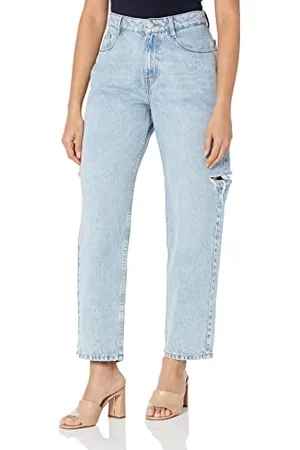 THE DROP Kasen Wide Leg Slit Denim Hose, , 55
