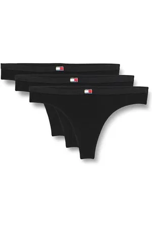 Tommy Hilfiger Damen 3er Pack Strings Tangas, (Black/Black/Black), XXL
