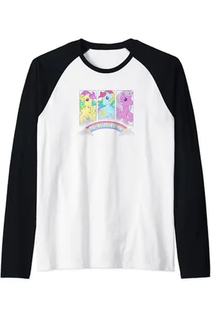 My Little Pony Classic Group Shot Retro Rainbow Box Up Raglan