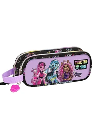 Safta Monster High Federmäppchen, doppeltes Federmäppchen für Kinder, ideal für Kinder im Schulalter, bequem und vielseitig, Qualität und Widerstandsfähigkeit, 21 x 6 x 8 cm, ,