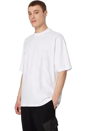 Armani Exchange Herren Oversized Heavy Cotton Jersey Embossed Logo Jumper Polo Sweater, , XS EU