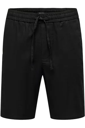Only & Sons Herren O&S Leichte Stoff Shorts Kurze Bermuda Hose Knielange Pants aus Baumwolle & Leinen ONSLINUS