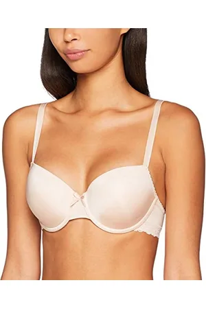 QS by s.Oliver Damen Schalen-BH mit glatten Cup-Schalen und Spitzenbesatz