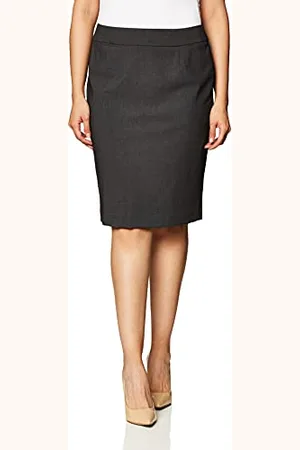 Calvin Klein Damen Straight Lux Suit Skirt (Regular and Plus Size) Rock, Dunkelgrau, 46