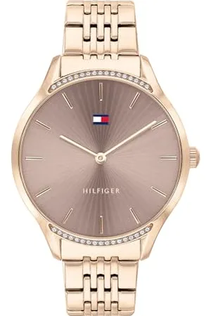 Tommy Hilfiger Analog Quarzuhr für Damen mit Rotgoldfarbenes Edelstahlarmband - 1782212