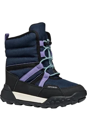 Geox J TREKKYUP Girl B AB Snow Boot, Navy/Violet, 38 EU
