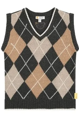 Steiff Pullunder EU Größe 98 , Jungen Pullunder, Pulli ohne Ärmel, Kinder-Pulli, Pullunder V-Ausschnitt, warm und bequem, waschmaschinenfest