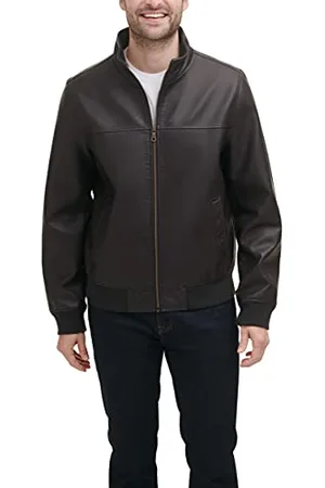 Tommy Hilfiger Herren Bomberjacke aus Kunstleder Kunstlederjacken, , X-Large