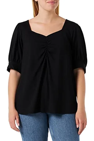 Kaffe T-Shirt KCsissy Damen T-Shirt Kurzarm V-AusschnittCasual Elegant Große Größen M