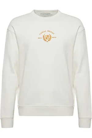Casual Friday CFSage Herren Sweatshirt Pullover Pulli mit Rundhalsausschnitt O-Neck Stickerei, Größe:XL, Farbe: