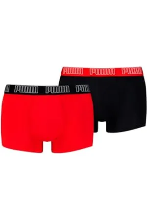 PUMA Boxer Trunk Boxershorts Men Herren Everyday Unterhose Pant Unterwäsche 2er Pack, Farbe:Red/Black, Bekleidungsgröße:XL, , XL