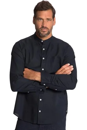 JP 1880 Herren große Größen Übergrößen Menswear L-8XL Hemd, Langarm, Leinenmix, Stehkragen, Modern Fit XXL 790394730-XXL