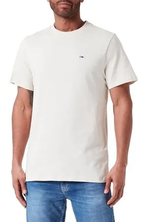 Tommy Hilfiger Herren T-Shirt Kurzarm TJM Classic Rundhalsausschnitt, Elfenbein (Newsprint), XS