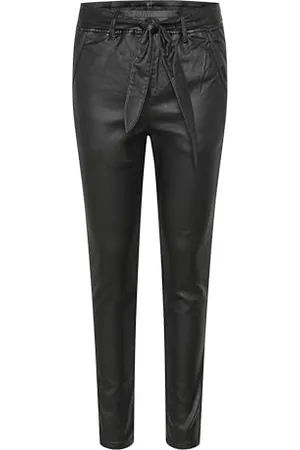 Cream Damen Damenhose, Skinny Fit, High-Waisted Belted Cropped Elastic Waist Trousers, , 38