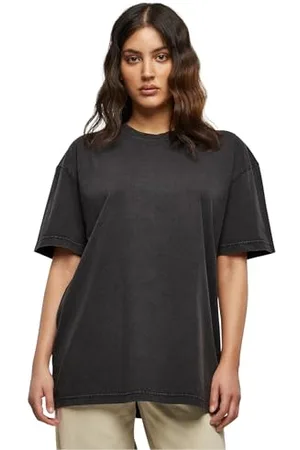 Build Your Brand Damen BY270-Ladies Oversized Acid Wash Tee T-Shirt, Black, 5XL
