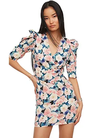 Trendyol Damen Women Mini Basic Regular Fit Woven Dress Kleid, , 40