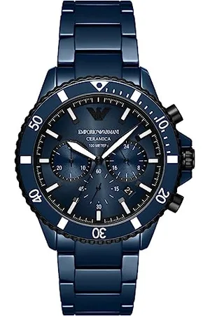 Emporio Armani Herrenuhr quarz/chrono Uhrwerk 43mm Gehäusegröße mit einem keramikarmband AR70009