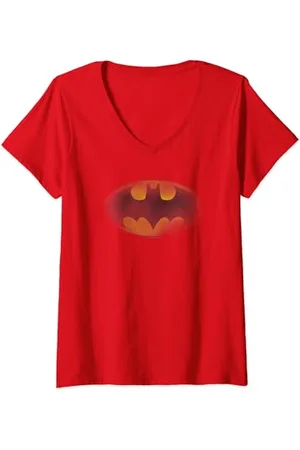Batman Faded Logo T-Shirt mit V-Ausschnitt