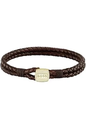 HUGO BOSS Jewelry armband für Herren Kollektion SEAL mit Braunem Leder und -Edelstahlverschluss - 1580667M