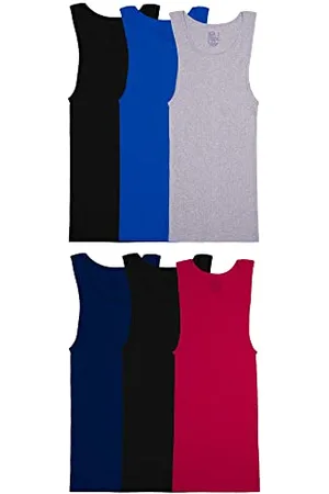 Fruit Of The Loom Herren Sleeveless Tank A-Shirt, Tag Free & Moisture Wicking, Ribbed Stretch Fabric Unterwäsche, 6er-Pack, XL