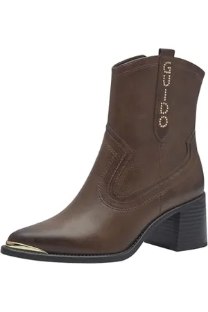 Marco Tozzi By Guido Maria Kretschmer Damen Stiefeletten mit Absatz Cowboy Spitz, Braun , 41 EU