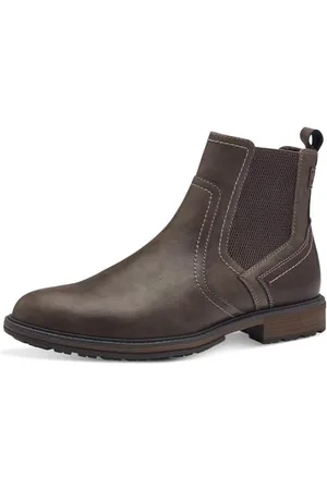 QS by s.Oliver Herren Chelsea Boots aus Kunstleder Elegant, Braun , 40 EU