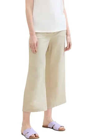 TOM TAILOR Damen Leinen Culotte Hose, summer beige, 38/28