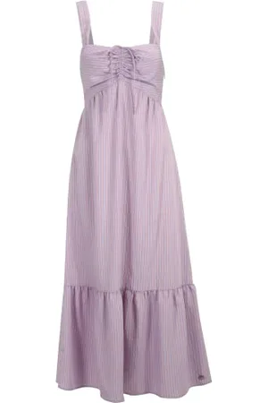 Tamaris Damen Gestreiftes langes Träger Kleid ADANA Violett 42