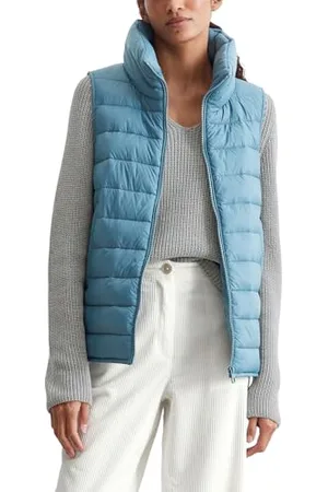 Marc O’ Polo Marc OߴPolo Damen Steppweste wasserabweisend leicht, Blau (Hazy Blue), 40