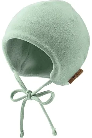 Sterntaler Beanie aus Microfleece Unisex - Baby und Kinder Mütze mit angeschnittenen Ohrenklappen und Bindeband - gefüttert mit Baumwollfleece - steingrün, 41
