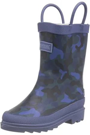Regatta Unisex Kinder Minnow Junior Gummistiefel Stiefelette, Dunkles Denim-Tarnmuster, 40 2/3 EU