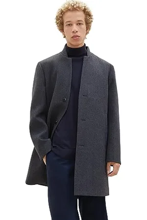 TOM TAILOR Herren 1038861 3-Knopf Wollmantel mit Stehkragen, 32680-blueish Salt and Pepper, XL